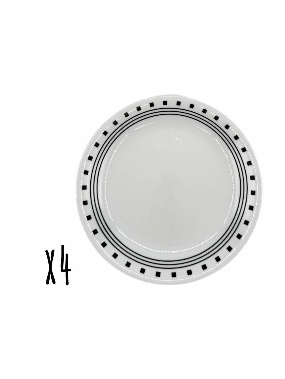 Set of 4 Vintage Corelle City Block 8.5” Luncheon Plates